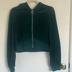 Reflex Green Velvet Cardigan